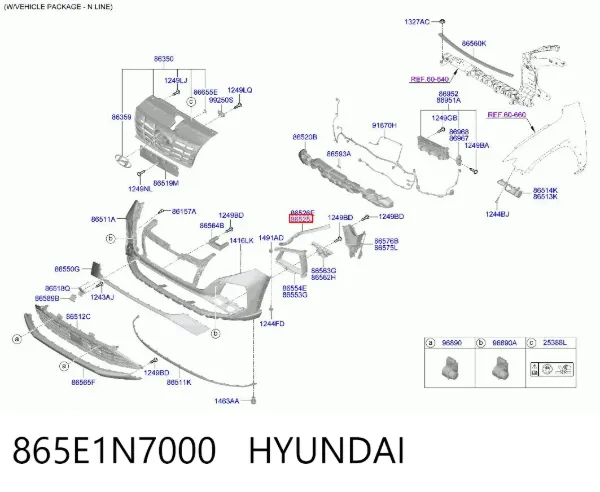 Consola do pára-choque dianteiro esquerdo 865E1N7000 Hyundai/Kia