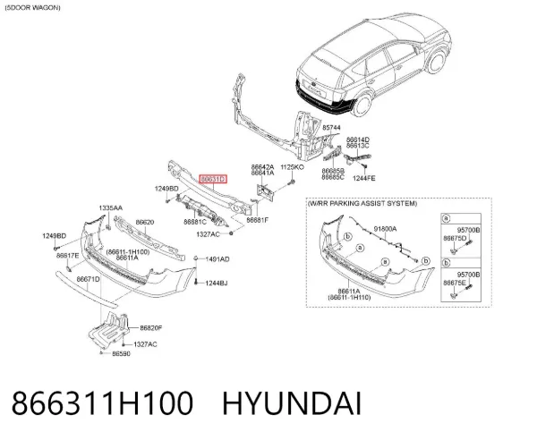 Reforçador do pára-choque traseiro KIA Ceed SPORT WAGON