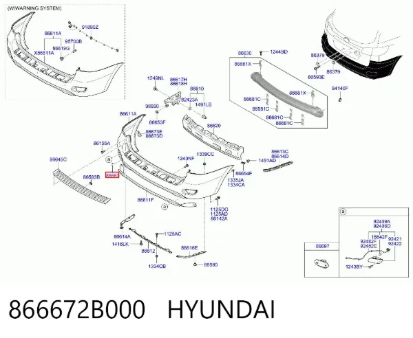 Tampão dianteira do pára-choque do gancho de reboque Hyundai Santa Fe II