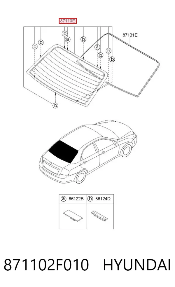 Vidro traseiro KIA Cerato II