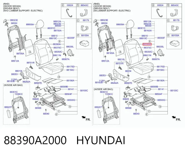 Relê de aquecimento do assento 88390A2000 Hyundai/Kia
