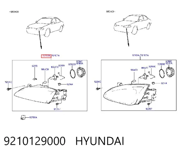 Luz esquerda 9210129000 Hyundai/Kia