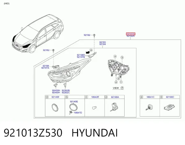 Luz esquerda Hyundai I40 I
