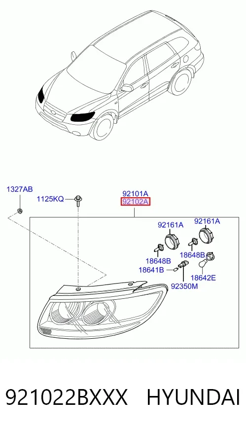 Luz direita 921022BXXX Hyundai/Kia