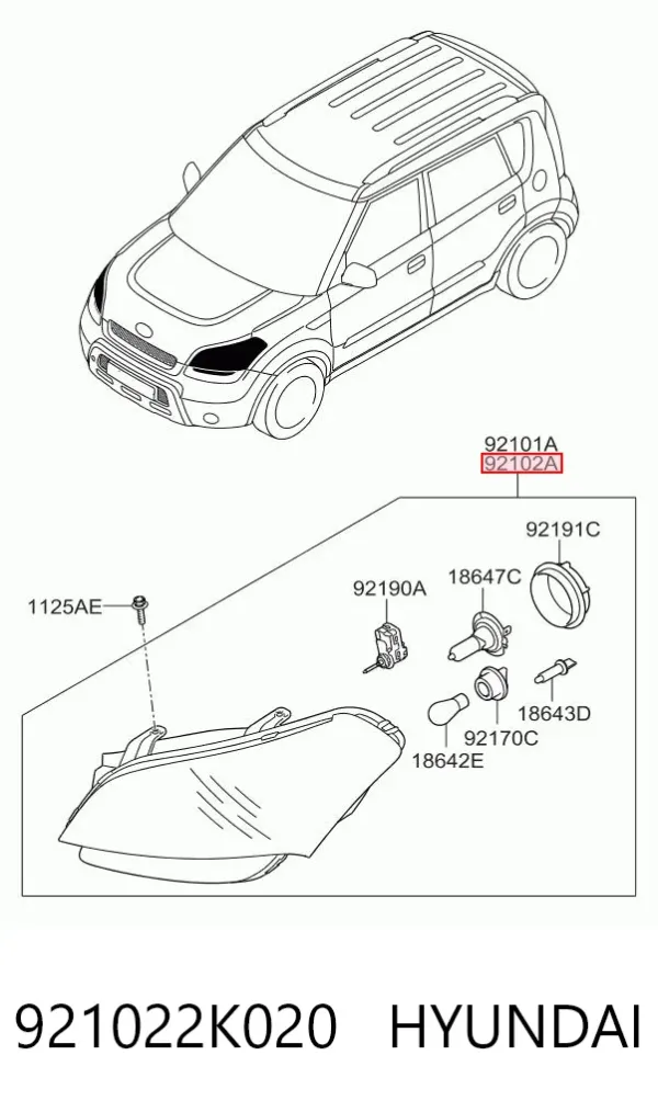 Luz direita KIA Soul I