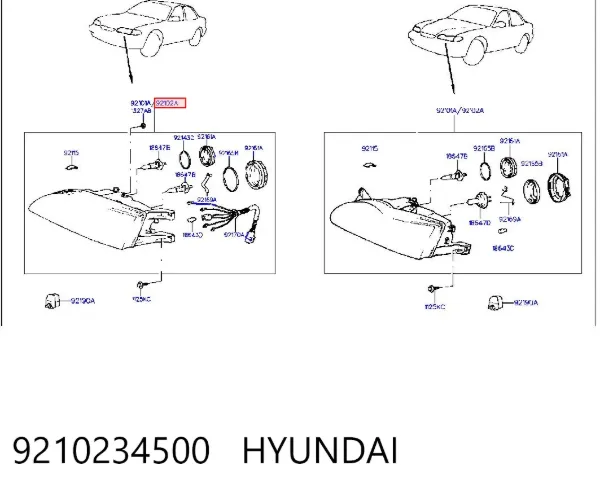 Luz direita 9210234500 Hyundai/Kia