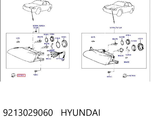 Corretor da luz 9213029060 Hyundai/Kia