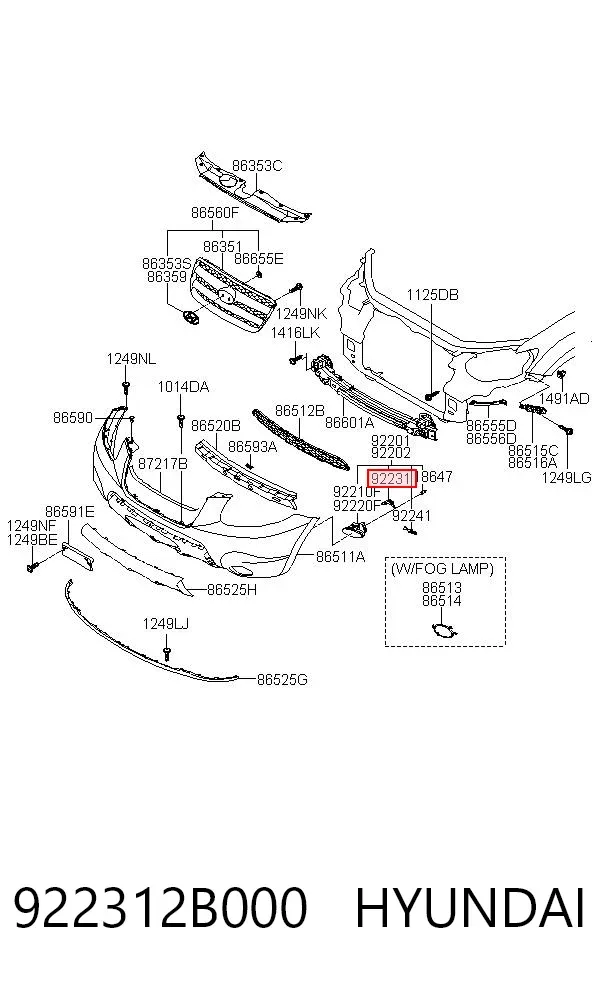  922312B000 Hyundai/Kia