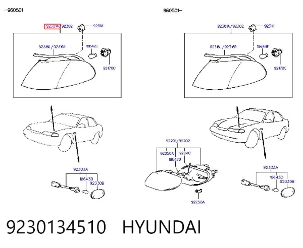 Pisca-pisca esquerdo 9230134510 Hyundai/Kia