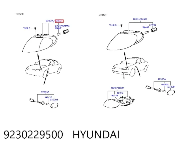 Pisca-pisca direito 9230229500 Hyundai/Kia