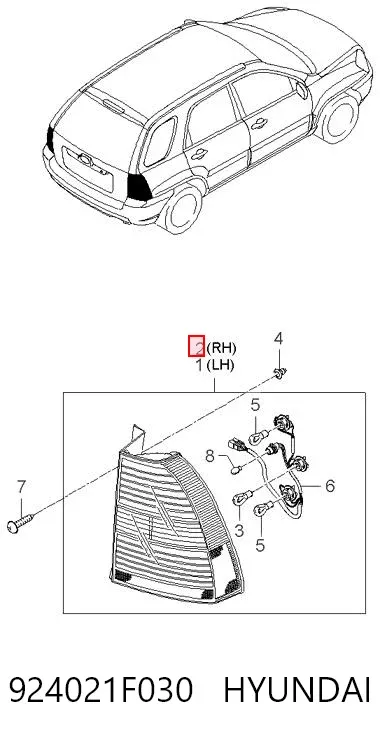 Lanterna traseira direita 924021F030 Hyundai/Kia