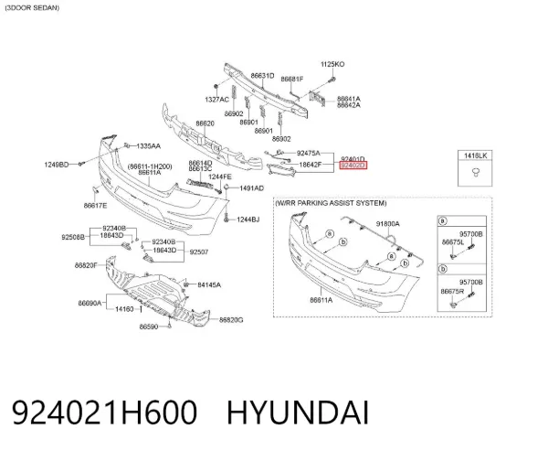 Lanterna de nevoeiro traseira direita 924021H600 Hyundai/Kia