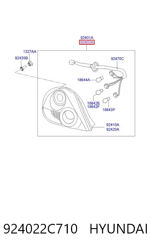 Lanterna traseira direita 924022C710 Hyundai/Kia