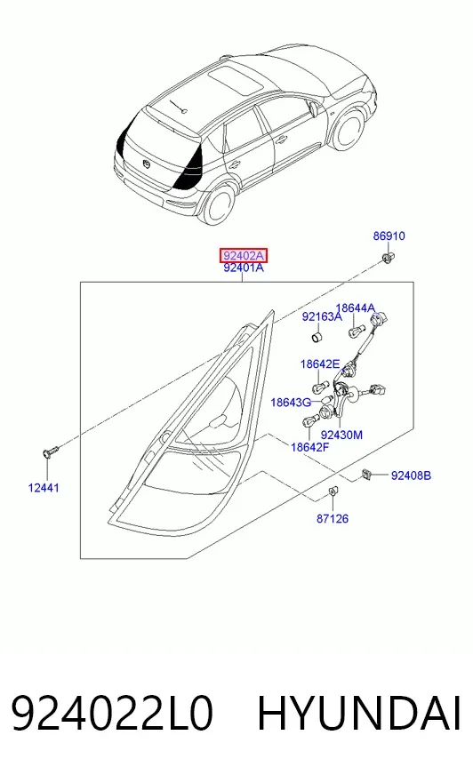 Lanterna traseira direita 924022L0 Hyundai/Kia