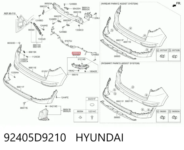 Lanterna de nevoeiro traseira esquerda 92405D9210 Hyundai/Kia