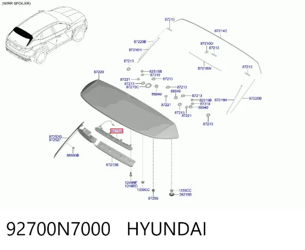 Sinal de parada traseiro adicional Hyundai Tucson IV