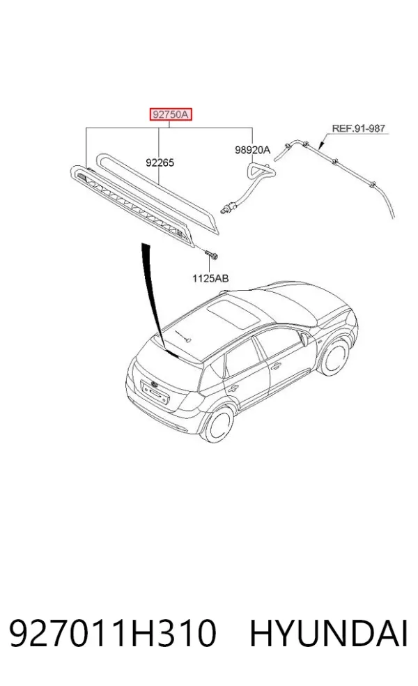 Sinal de parada traseiro adicional KIA Ceed SPORT WAGON