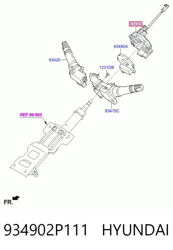 Anel AIRBAG de contato, cabo plano do volante 934902P111 Hyundai/Kia