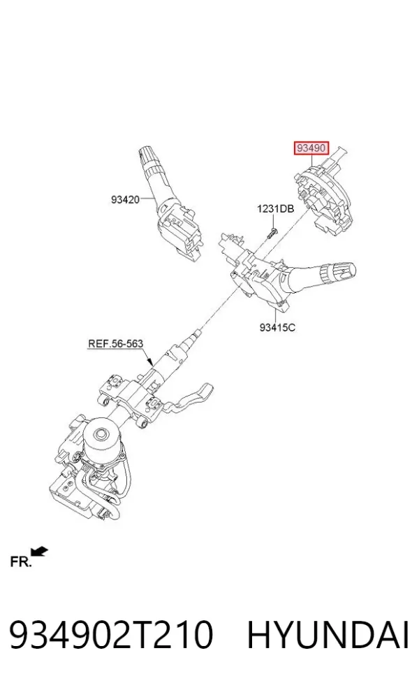 Anel AIRBAG de contato, cabo plano do volante 934902T210 Hyundai/Kia