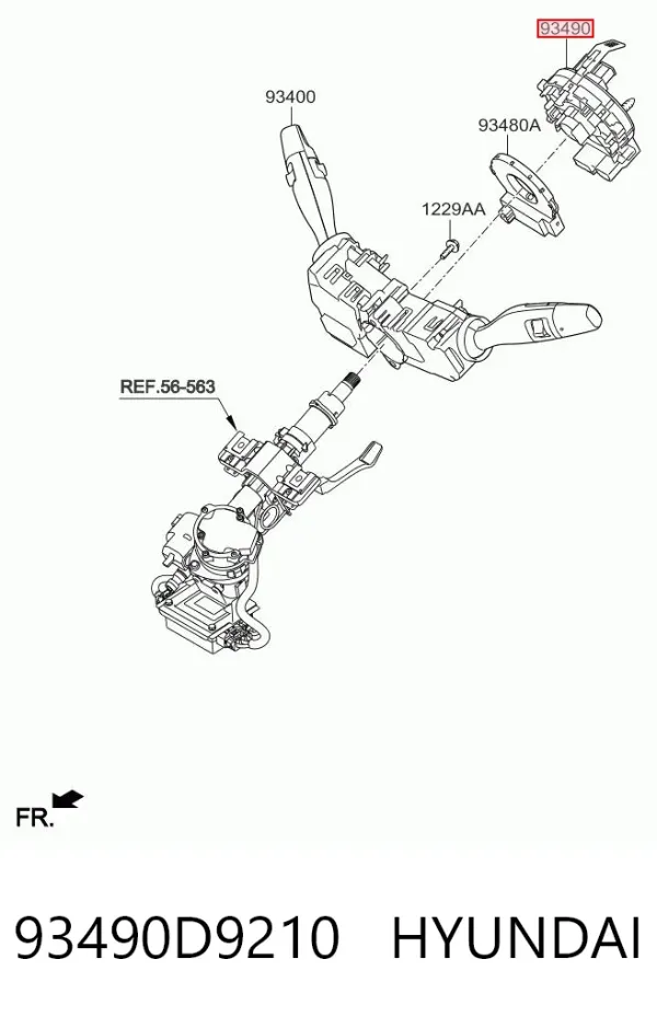 Anel AIRBAG de contato, cabo plano do volante 93490D9210 Hyundai/Kia