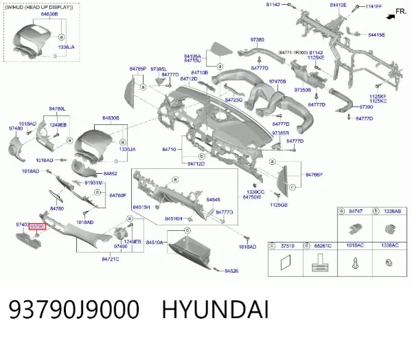 Botão de ativação do sinal de emergência 93790J9000 Hyundai/Kia