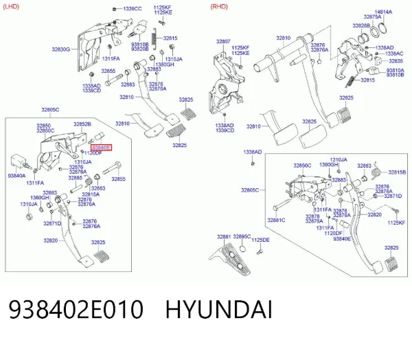 Sensor de ativação de embraiagem 938402E010 Hyundai/Kia