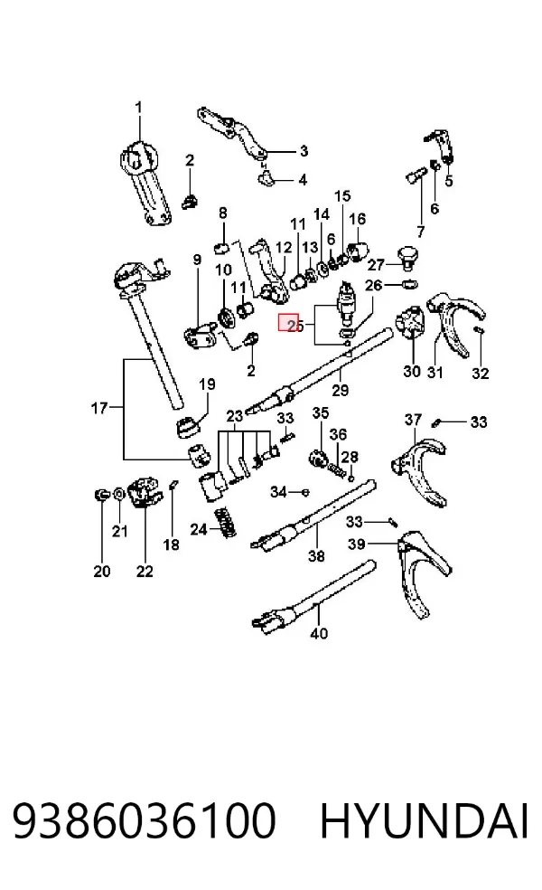 Sensor de ativação das luzes de marcha à ré 9386036100 Hyundai/Kia