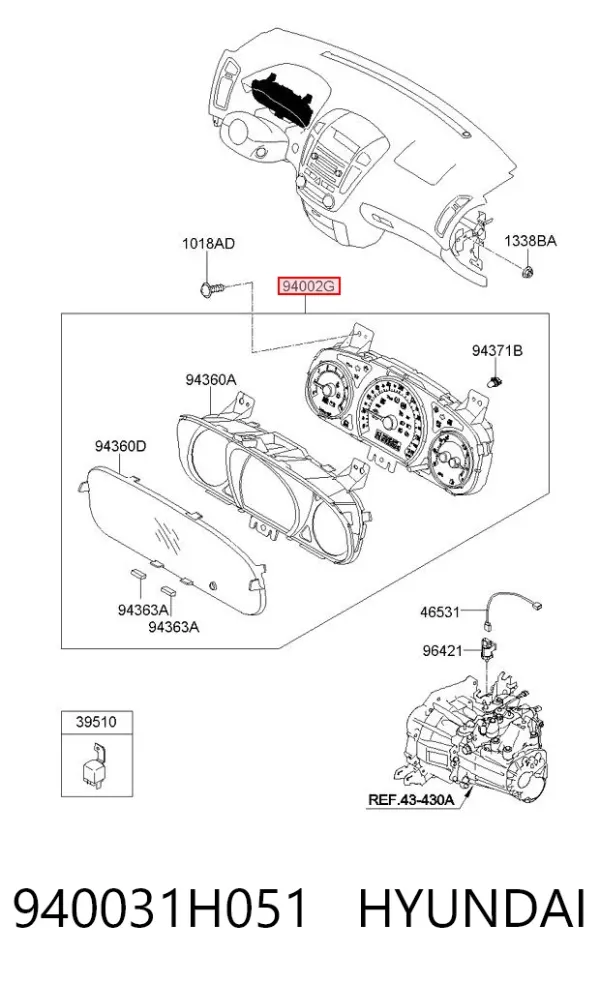 Painel de instrumentos (quadro de instrumentos) 940031H051 Hyundai/Kia