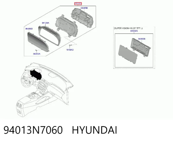 Painel de instrumentos (quadro de instrumentos) 94013N7060 Hyundai/Kia