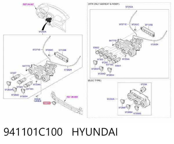 Sensor de temperatura do meio ambiente 941101C100 Hyundai/Kia