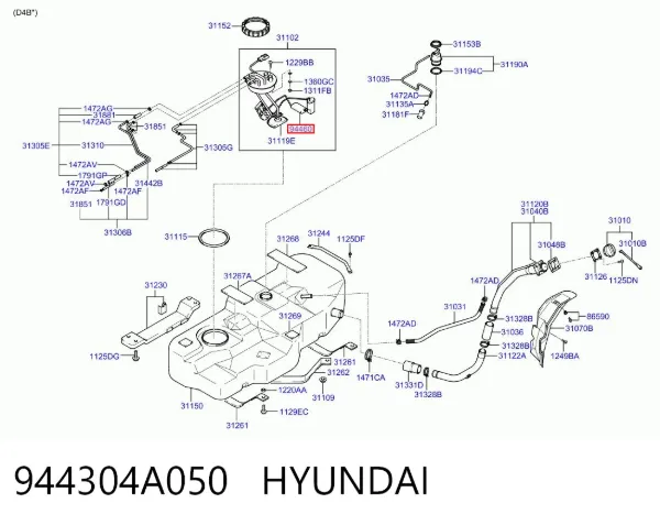 Sensor do nível de combustível no tanque Hyundai H-1 STAREX Starex