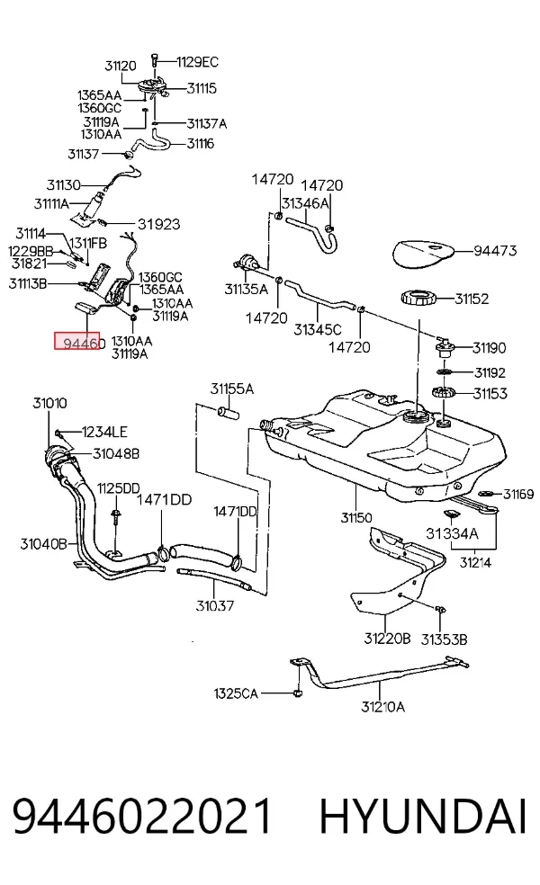 Sensor do nível de combustível no tanque 9446022021 Hyundai/Kia