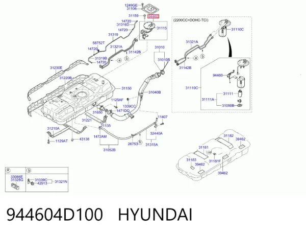 Sensor do nível de combustível no tanque 944604D100 Hyundai/Kia