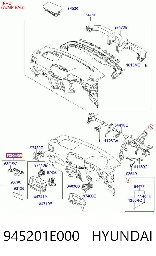 Relógio do salão 945201E000 Hyundai/Kia