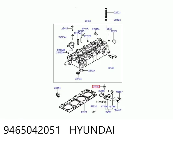 Sensor de temperatura do fluido de esfriamento, no dispositivo 9465042051 Hyundai/Kia