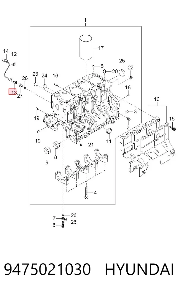 Sensor de pressão de óleo 9475021030 Hyundai/Kia