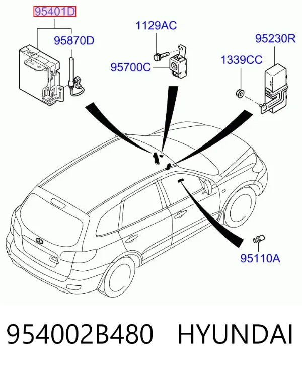 Módulo de direção (Centralina eletrônica) da rede de bordo 954002B480 Hyundai/Kia