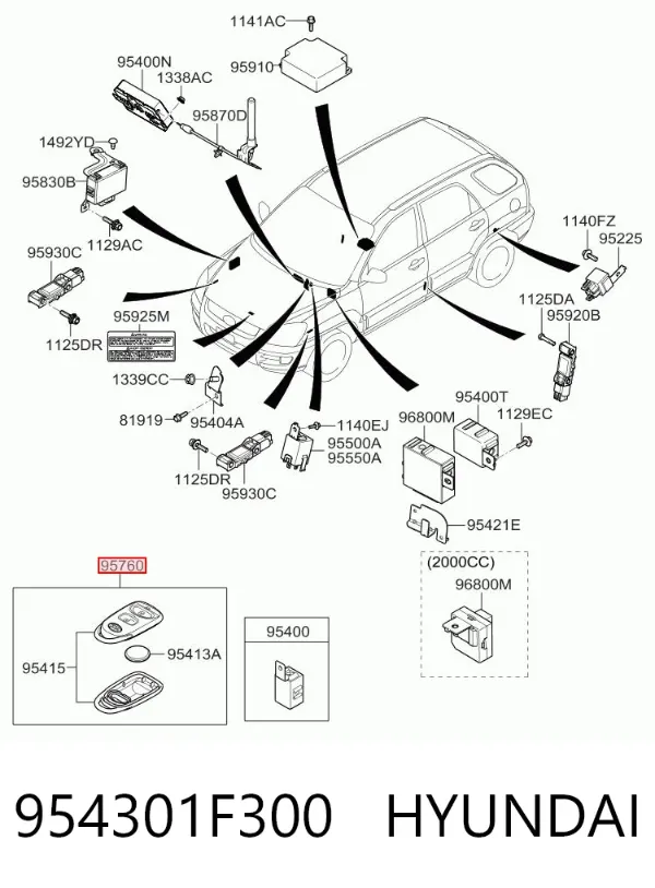 Berloque de controlo de sinalização 954301F300 Hyundai/Kia