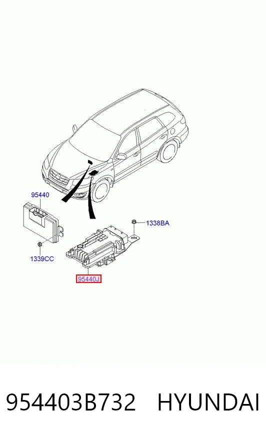 Módulo de direção (Centralina eletrônica) da Caixa Automática de Mudança eletrônica 954403B732 Hyundai/Kia