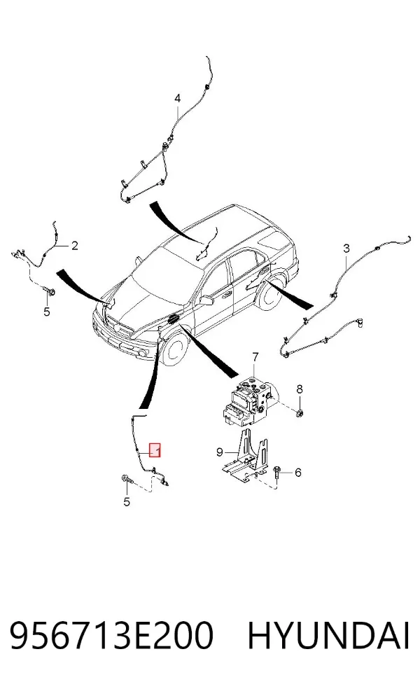 Sensor ABS dianteiro esquerdo 956713E200 Hyundai/Kia