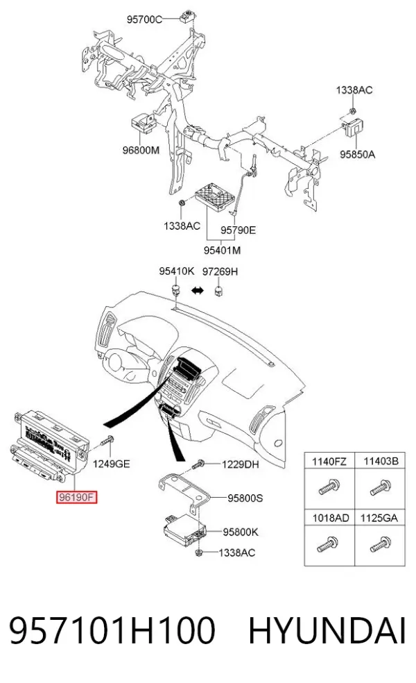 Mostrador multifuncional 957101H100 Hyundai/Kia