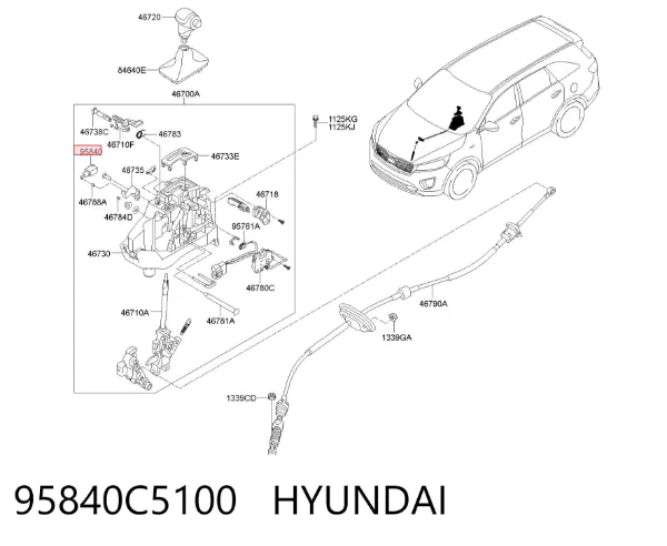 Solenoide da Caixa Automática de Mudança 95840C5100 Hyundai/Kia