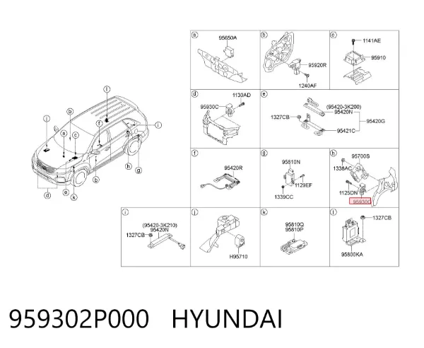 Sensor AIRBAG dianteiro 959302P000 Hyundai/Kia