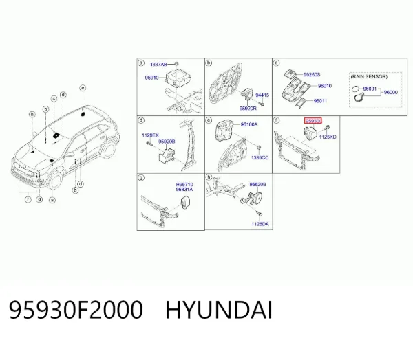 Sensor AIRBAG dianteiro 95930F2000 Hyundai/Kia