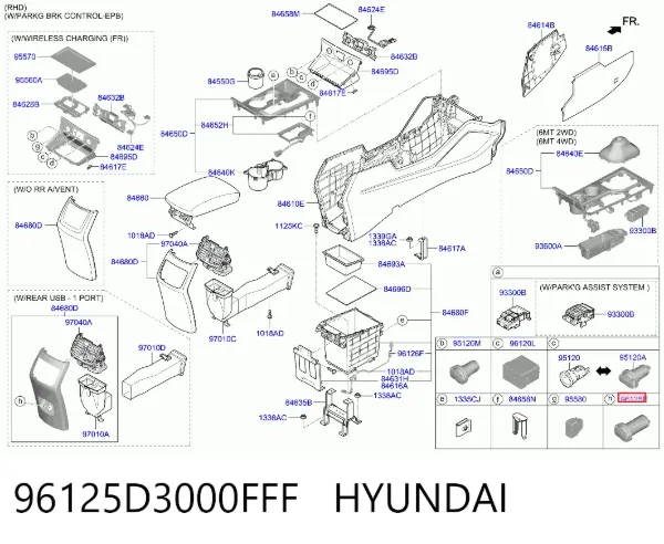 Concentrador USB 96125D3000FFF Hyundai/Kia
