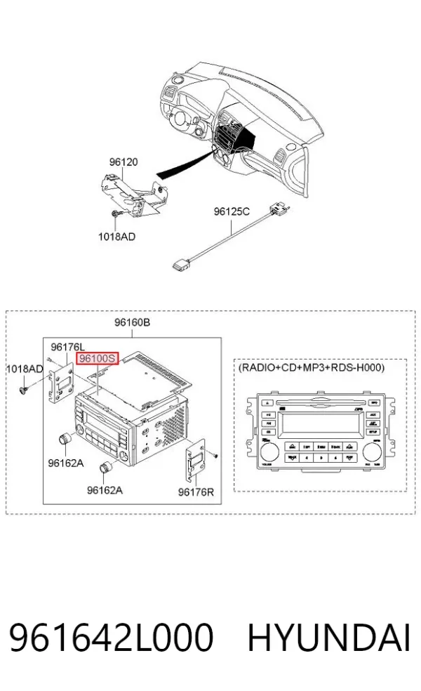 Aparelhagem de som (rádio AM/FM) Hyundai Sonata V