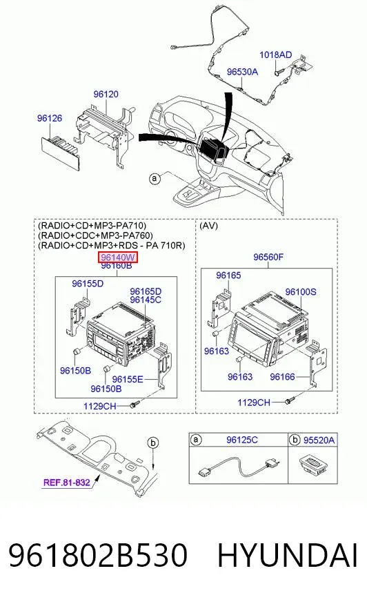 Aparelhagem de som (rádio AM/FM) Hyundai Santa Fe II