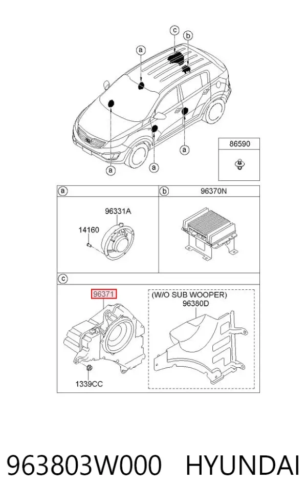  963803W000 Hyundai/Kia