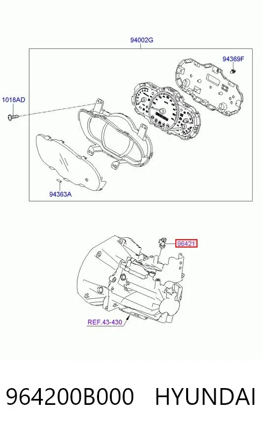 Sensor de velocidade 964200B000 Hyundai/Kia