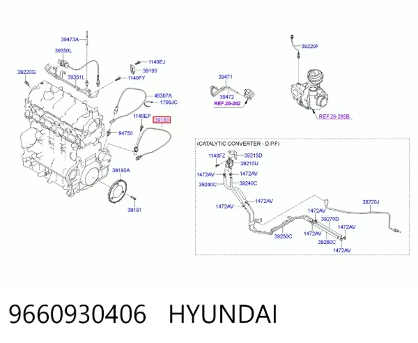 Sensor de posição (de revoluções) de cambota 9660930406 Hyundai/Kia
